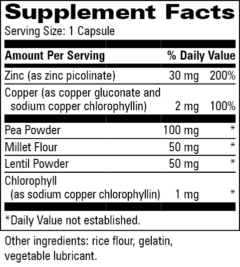 Zinc Picolinate Supplement Facts Label
