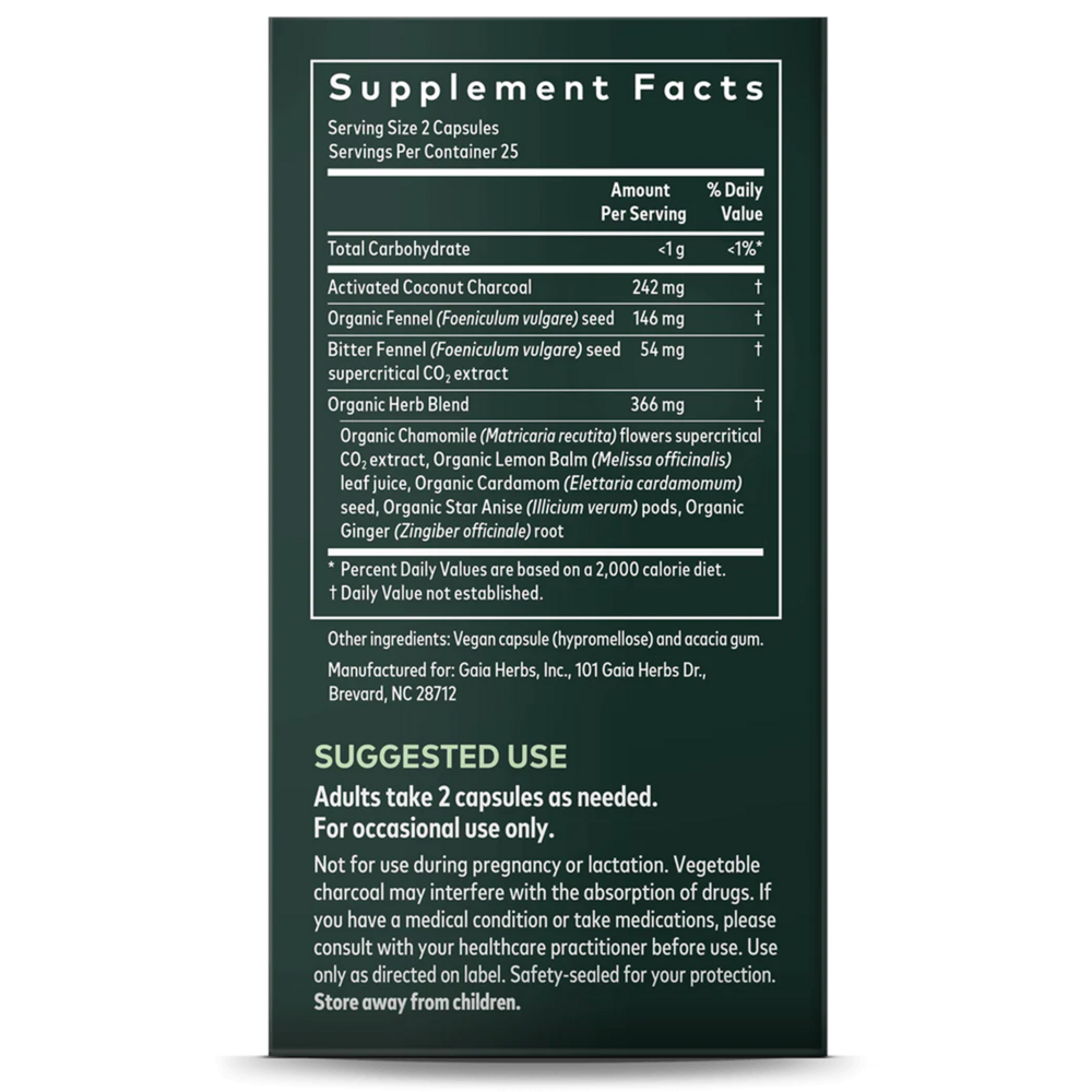 Gas & Bloating™ Supplement Facts Label