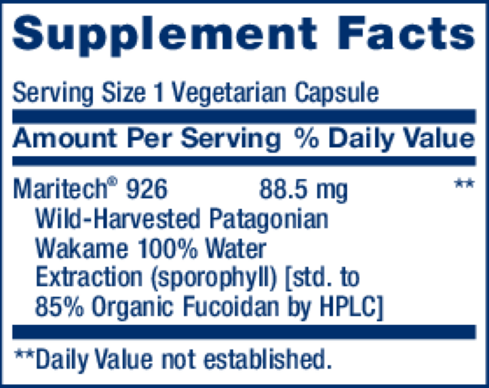 Optimized Fucoidan with Maritech® 926 Supplement Facts Label