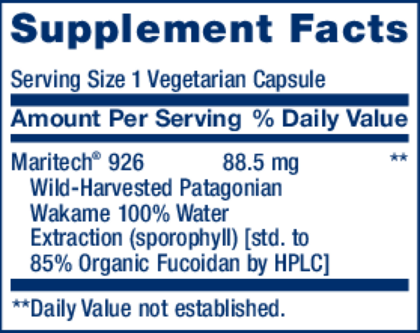 Optimized Fucoidan with Maritech® 926 Supplement Facts Label