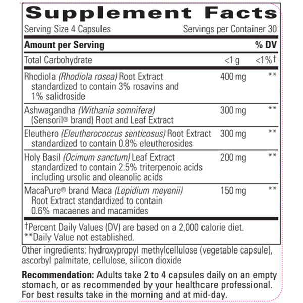 HPA Adapt Supplement Facts Label