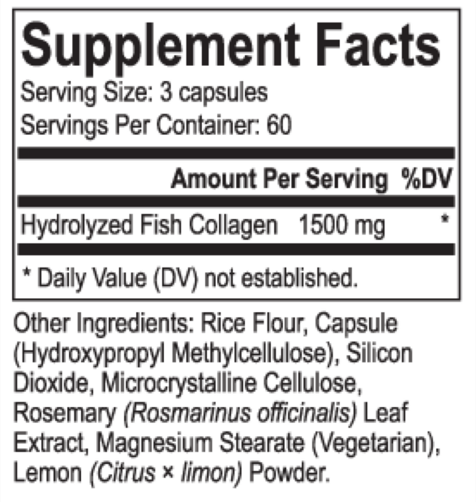 AminoGest Supplement Facts Label