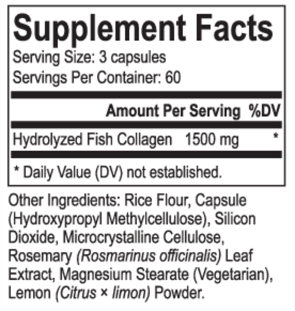 AminoGest Supplement Facts Label