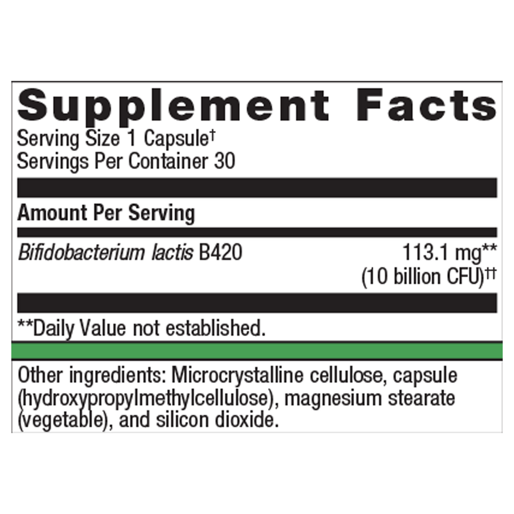 UltraFlora Control Supplement Facts Label