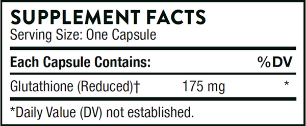 Glutathione-SR NSF Supplement Facts Label