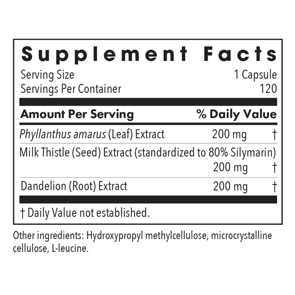 Milk Thistle Plus Supplement Facts Label