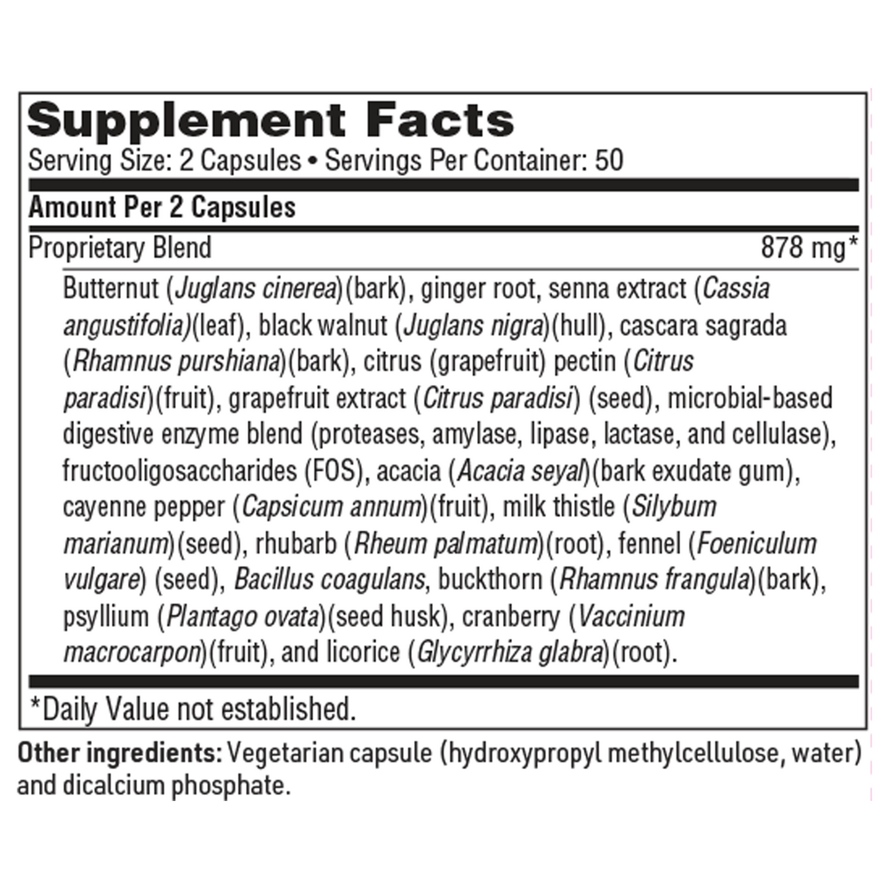 Colon Cleanse Supplement Facts Label
