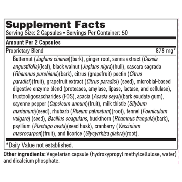 Colon Cleanse Supplement Facts Label