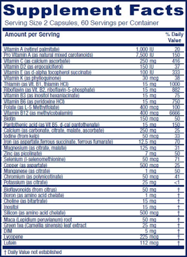 FemTeen Symmetry Supplement Facts Label