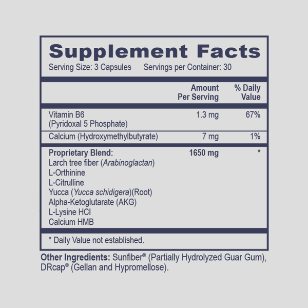 Ammonia Scavenger Supplement Facts Label