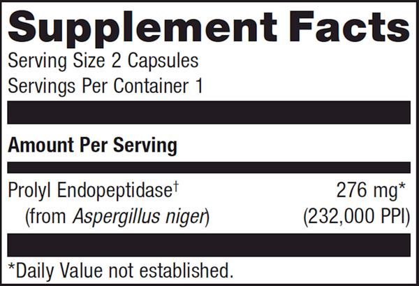 SpectraZyme Gluten Digest Supplement Facts Label