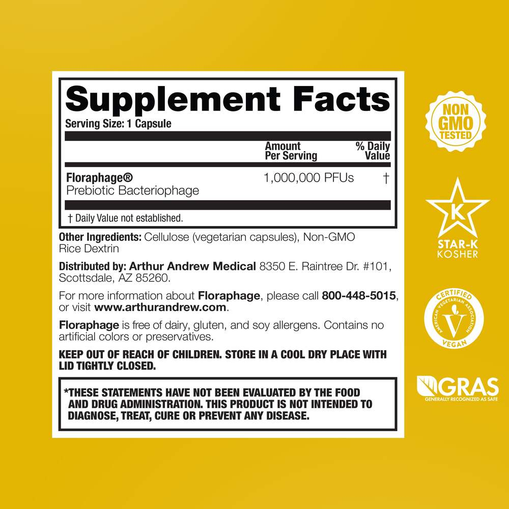 Floraphage Supplement Facts Label