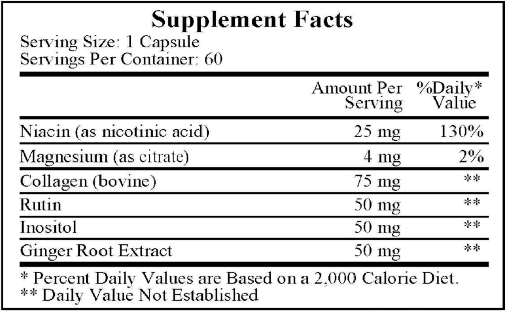 Menierin Supplement Facts Label