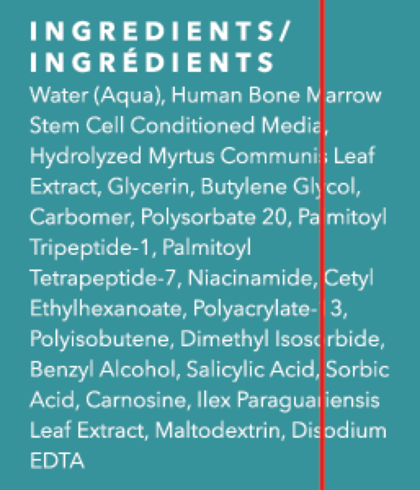 AnteAGE Serum Supplement Facts Label