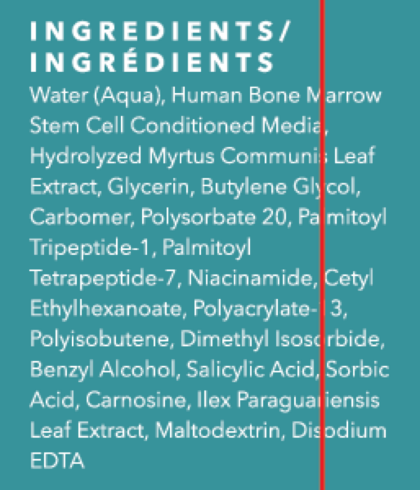 AnteAGE Serum Supplement Facts Label
