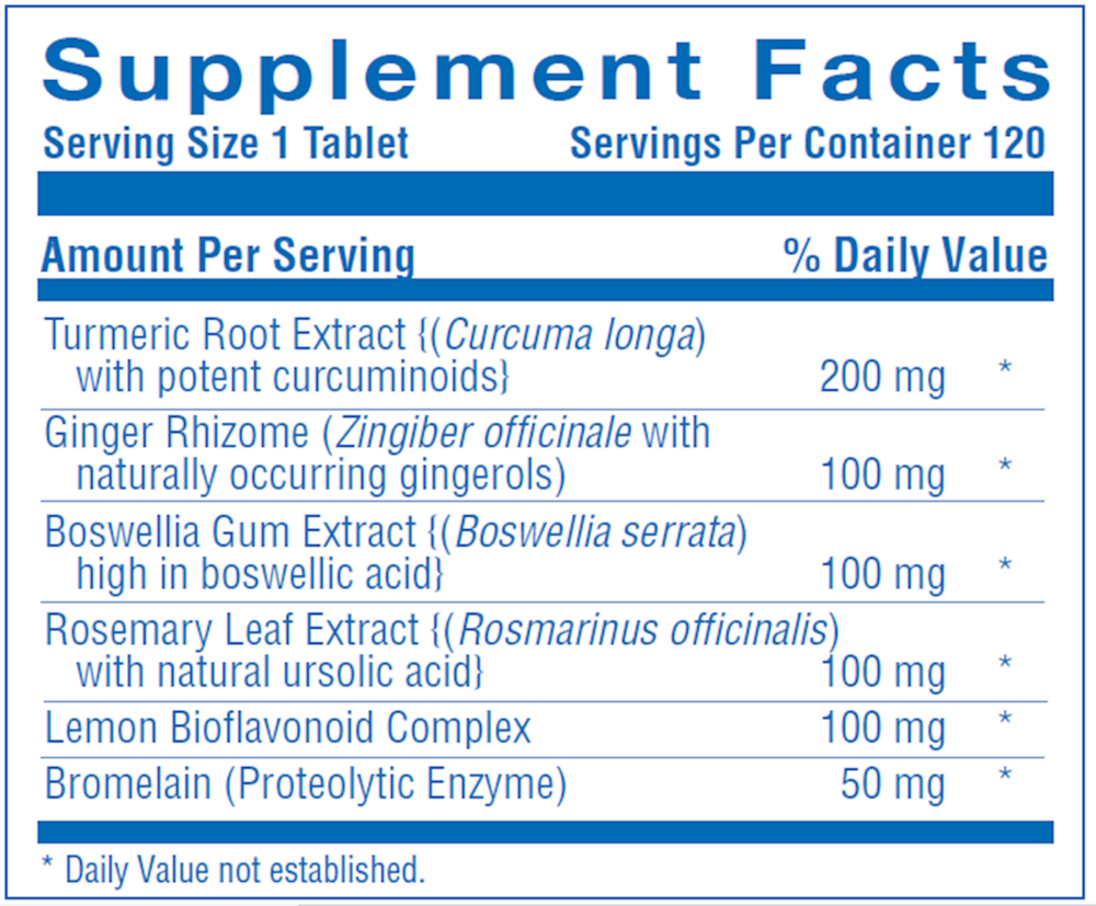 Pro-Enz 120ct Supplement Facts Label