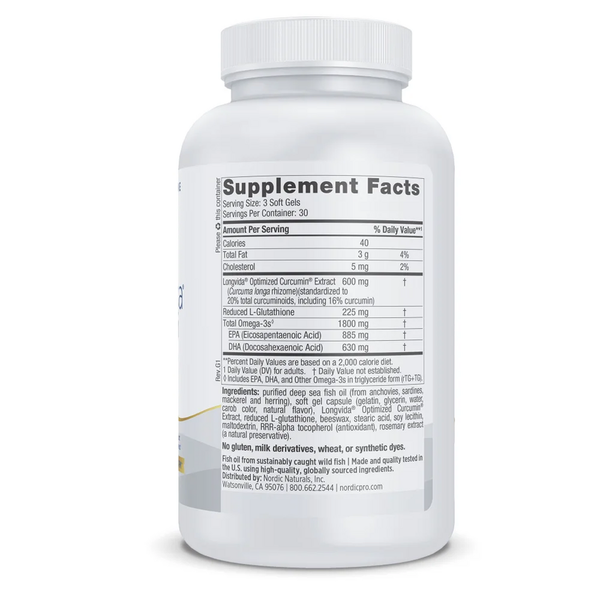 ProOmega Curcumin (Formerly ProOmega CRP) Supplement Facts Label