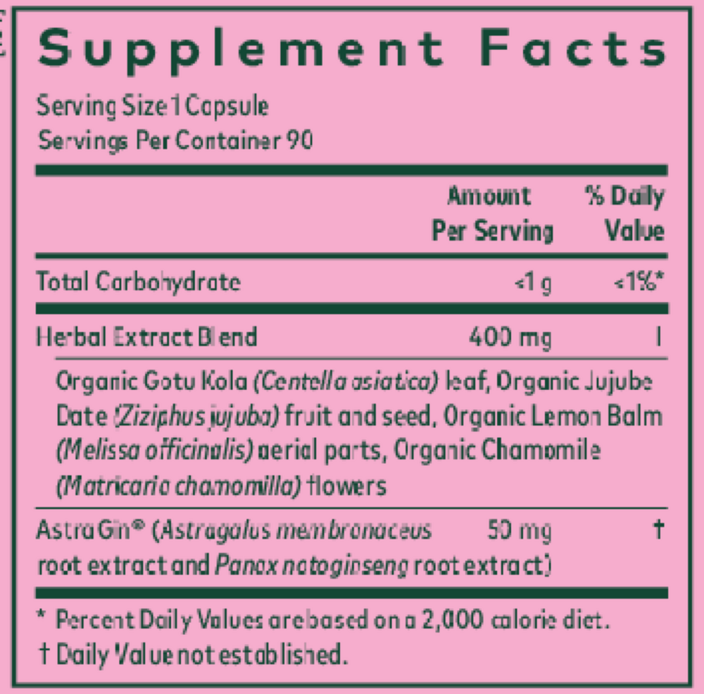 EpiVital Supplement Facts Label