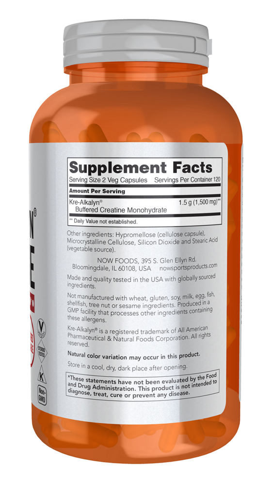 Kre-Alkalyn Creatine Supplement Facts Label