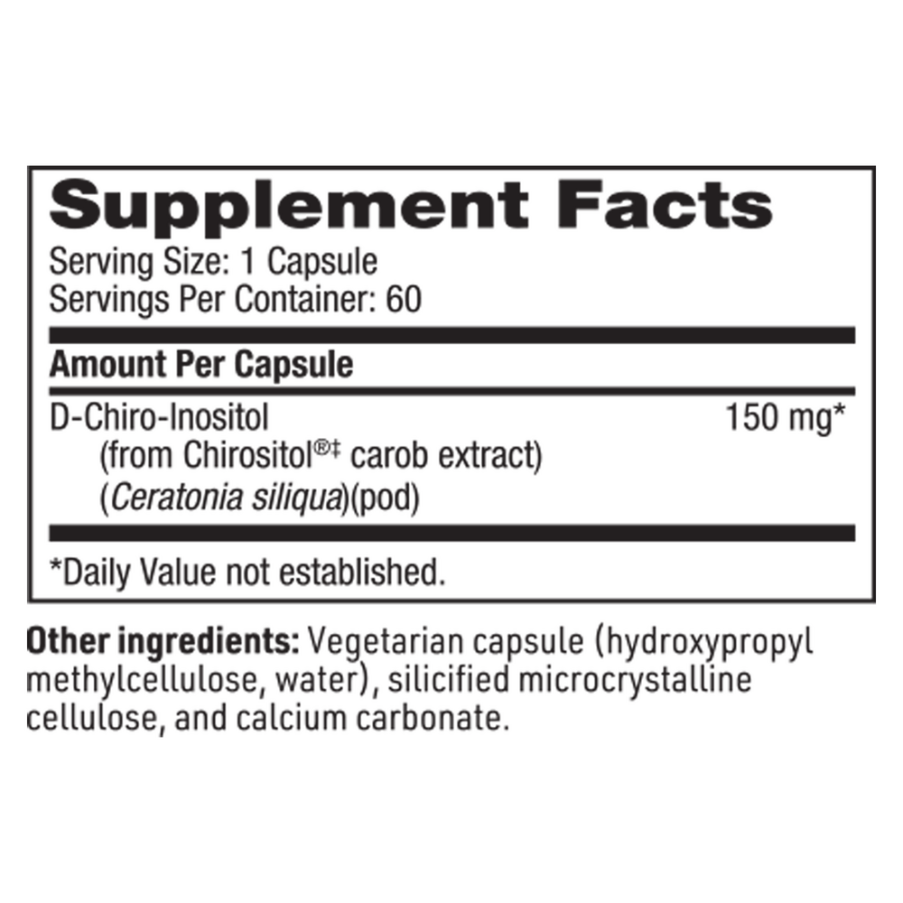 D-Chiro-Inositol Supplement Facts Label