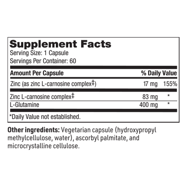 EndoZin Supplement Facts Label