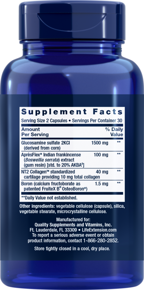 ArthroMax® Advanced with NT2 Collagen™ & AprèsFlex® Supplement Facts Label