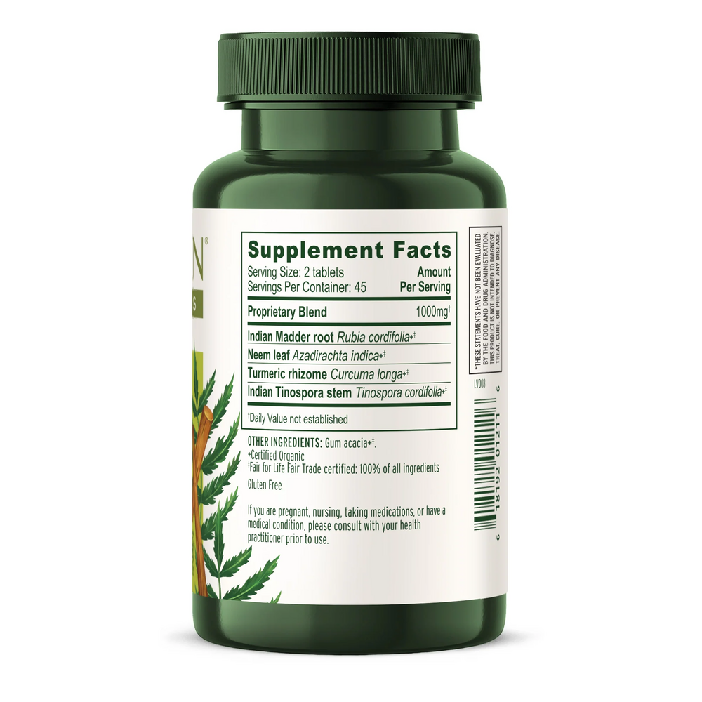 Blood Cleanse Organic Supplement Facts Label