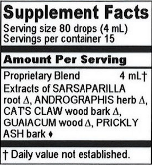 Spirolyd Compound Supplement Facts Label