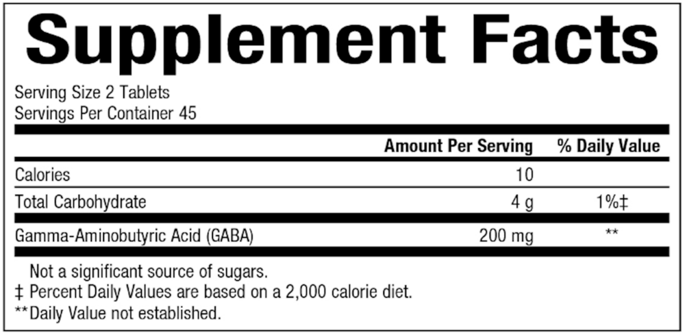 GABA-Pro - Tropical Breeze Supplement Facts Label