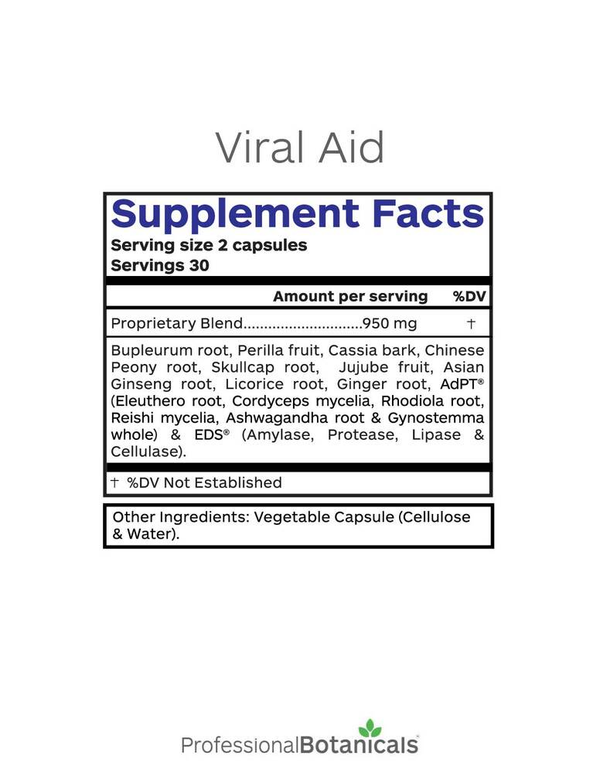 Viral Aid Supplement Facts Label