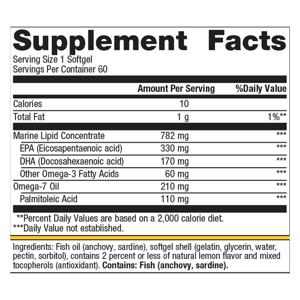 OmegaGenics Mega 10 Supplement Facts Label