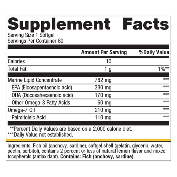 OmegaGenics Mega 10 Supplement Facts Label