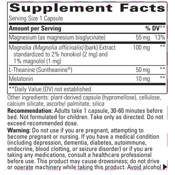 ProThrivers Wellness Sleep Supplement Facts Label