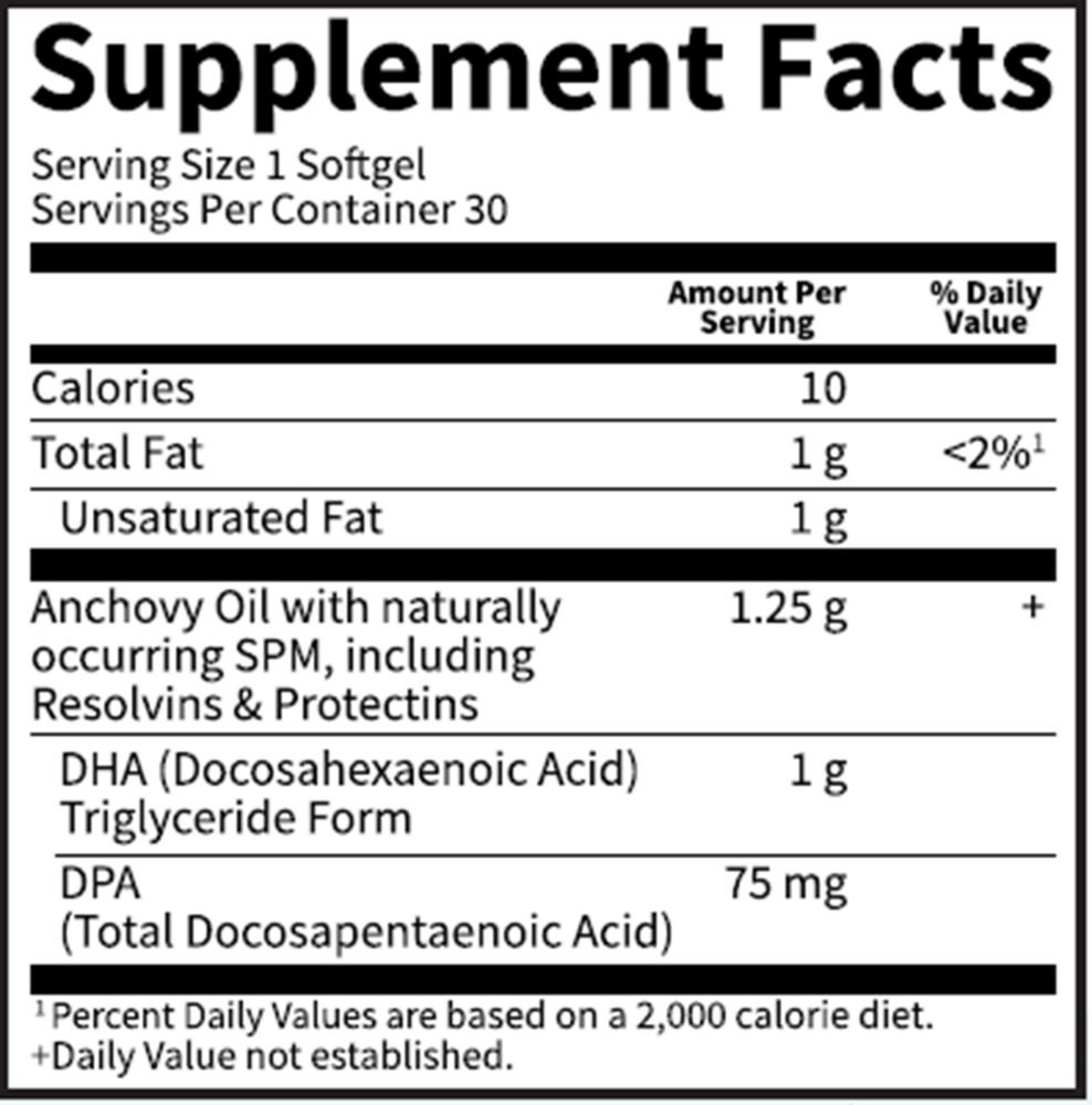Dr. Formulated DHA 1000 mg Supplement Facts Label