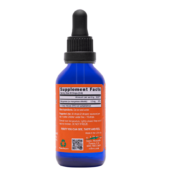 Manganese Liquid Supplement Facts Label