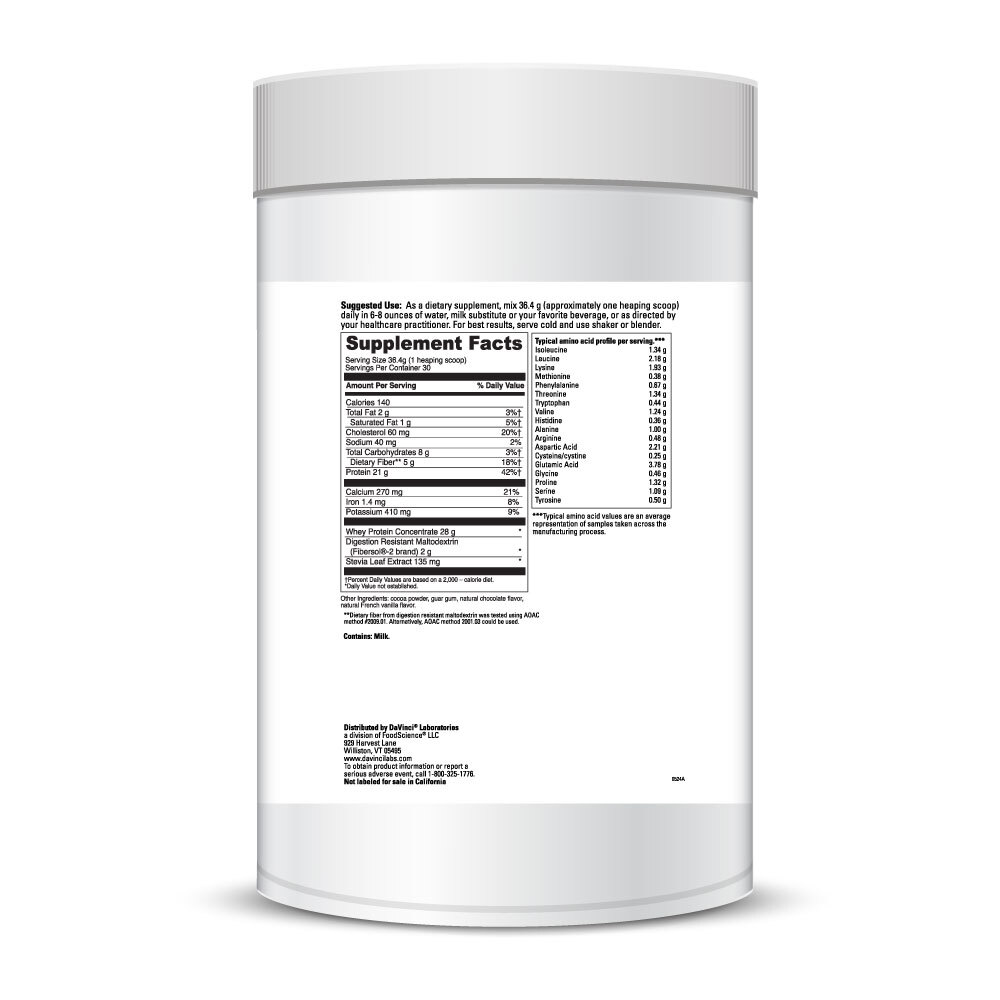 Right Whey Creamy Chocolate Supplement Facts Label