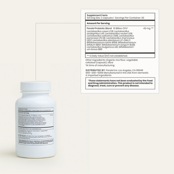 Daily Probiotic Supplement Facts Label