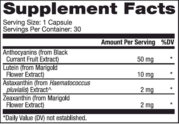 Eye Support Supplement Facts Label