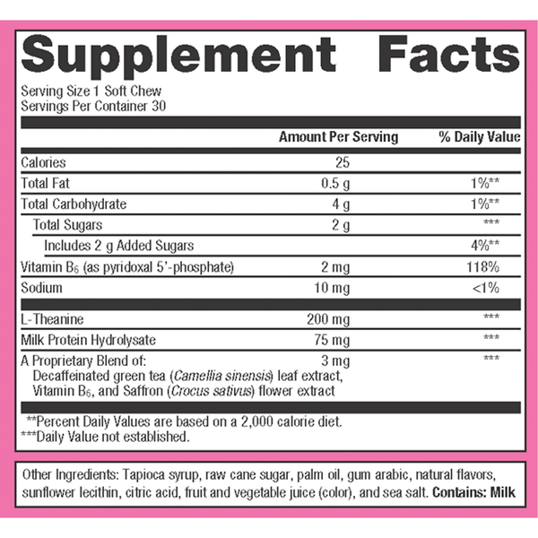 HerWellness™ Rapid Stress Relief Supplement Facts Label