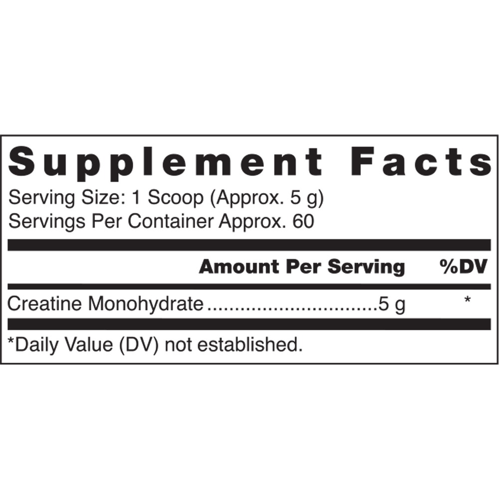 Klean Creatine Supplement Facts Label