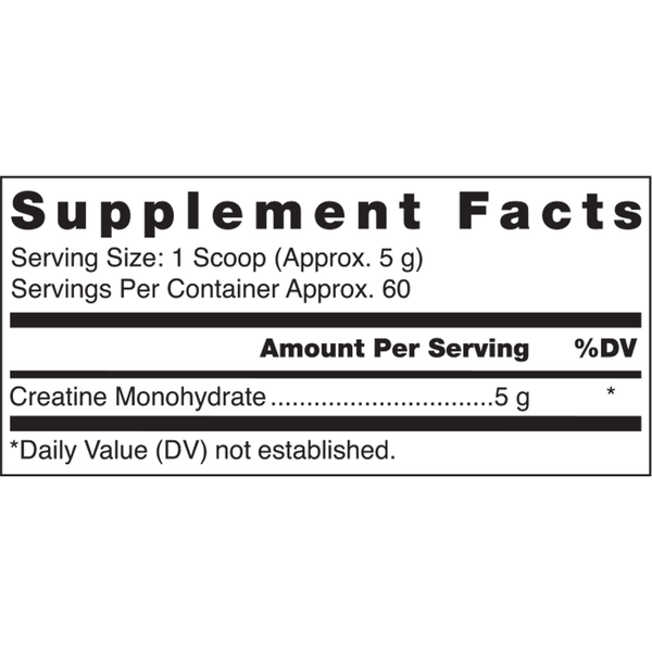 Klean Creatine Supplement Facts Label