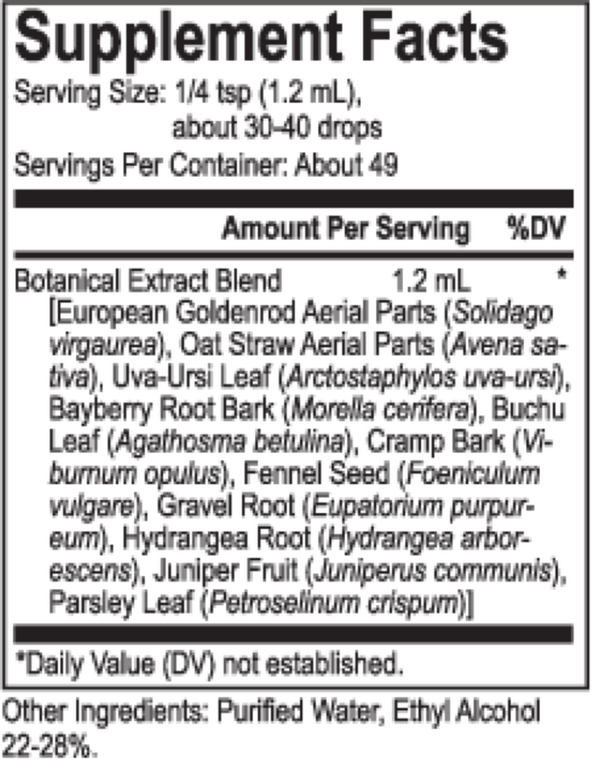 Core Goldenrod Blend Supplement Facts Label