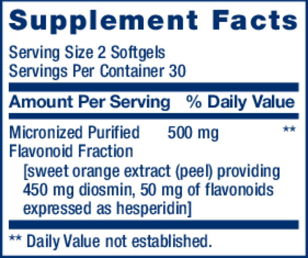 Youthful Legs Supplement Facts Label
