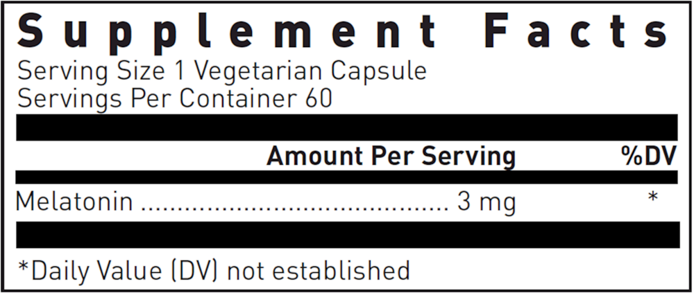 Melatonin 3Mg Supplement Facts Label