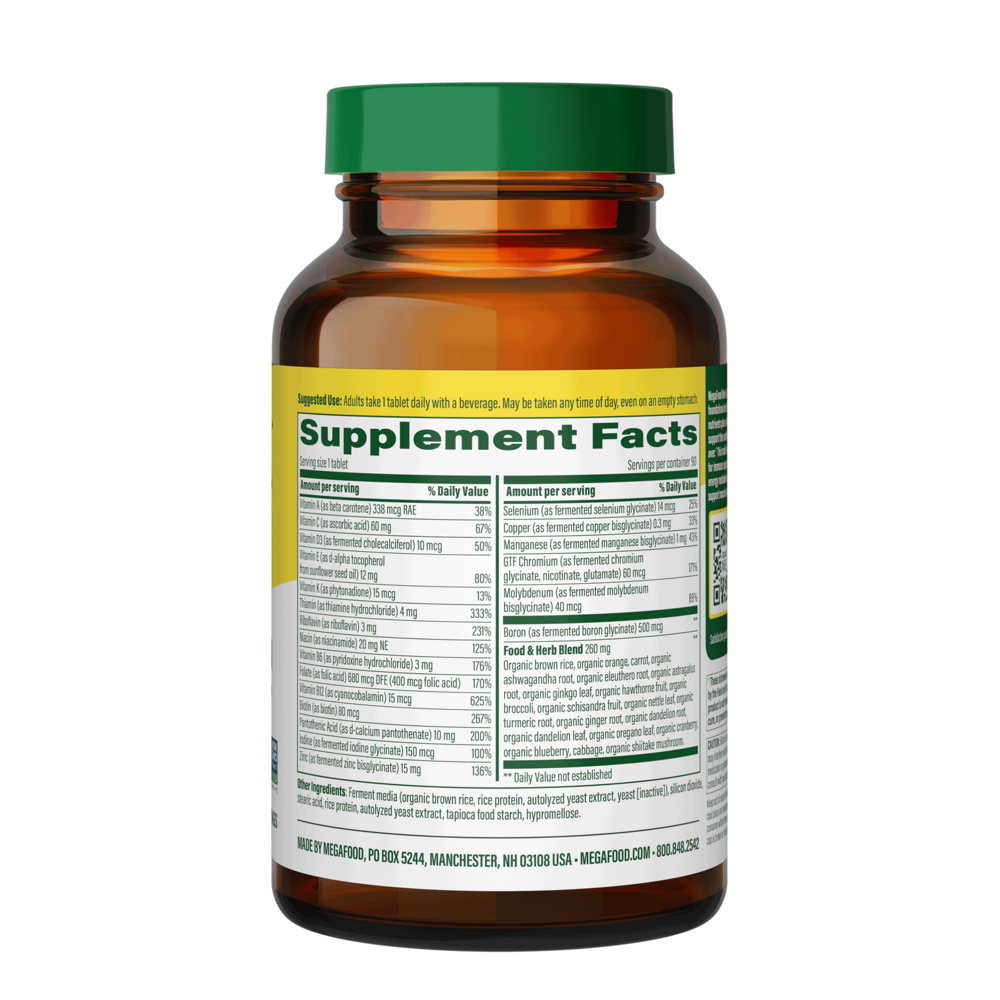 Men Over 40 One Daily Supplement Facts Label