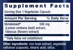 Body Trim and Appetite Control Supplement Facts Label