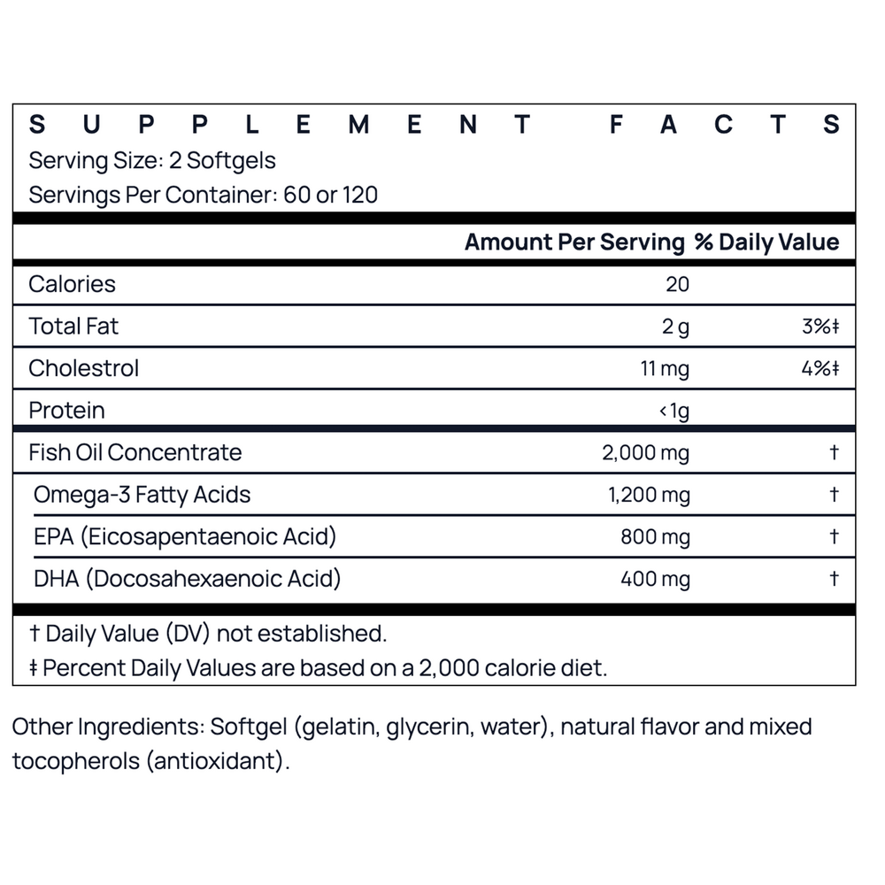 EPA-DHA Balance (Odorless) Supplement Facts Label