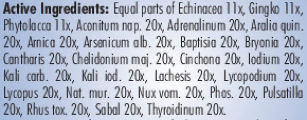 PRO Exhaustion Supplement Facts Label