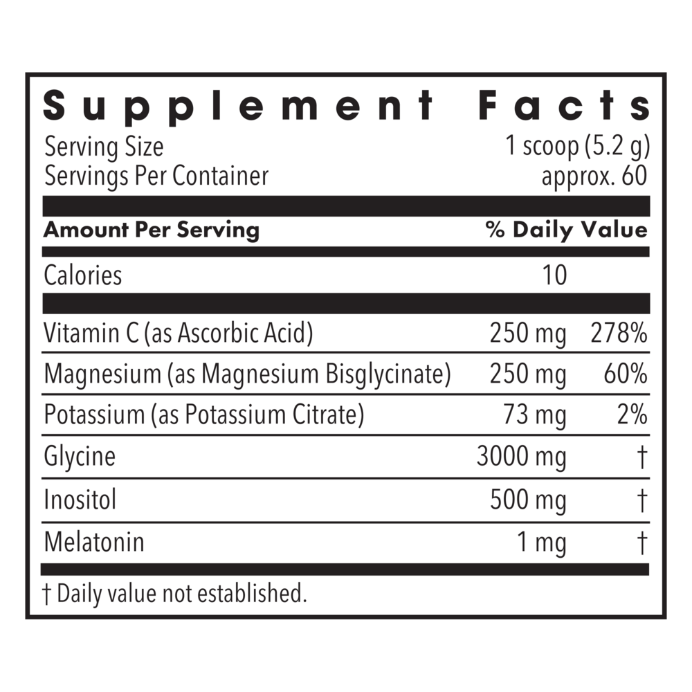 R.E.M. Maintenance Supplement Facts Label