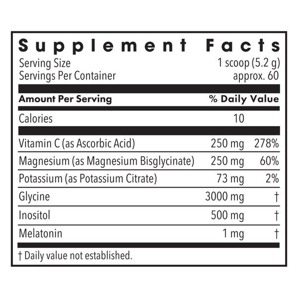 R.E.M. Maintenance Supplement Facts Label